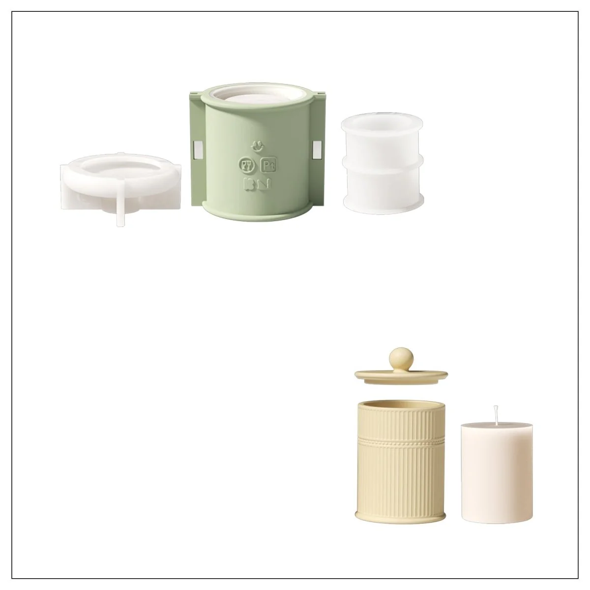 Traces of the Palace Candle Jar Silicone Mold & 9 oz Candle Refill Silicone Mold Collection - Image 13