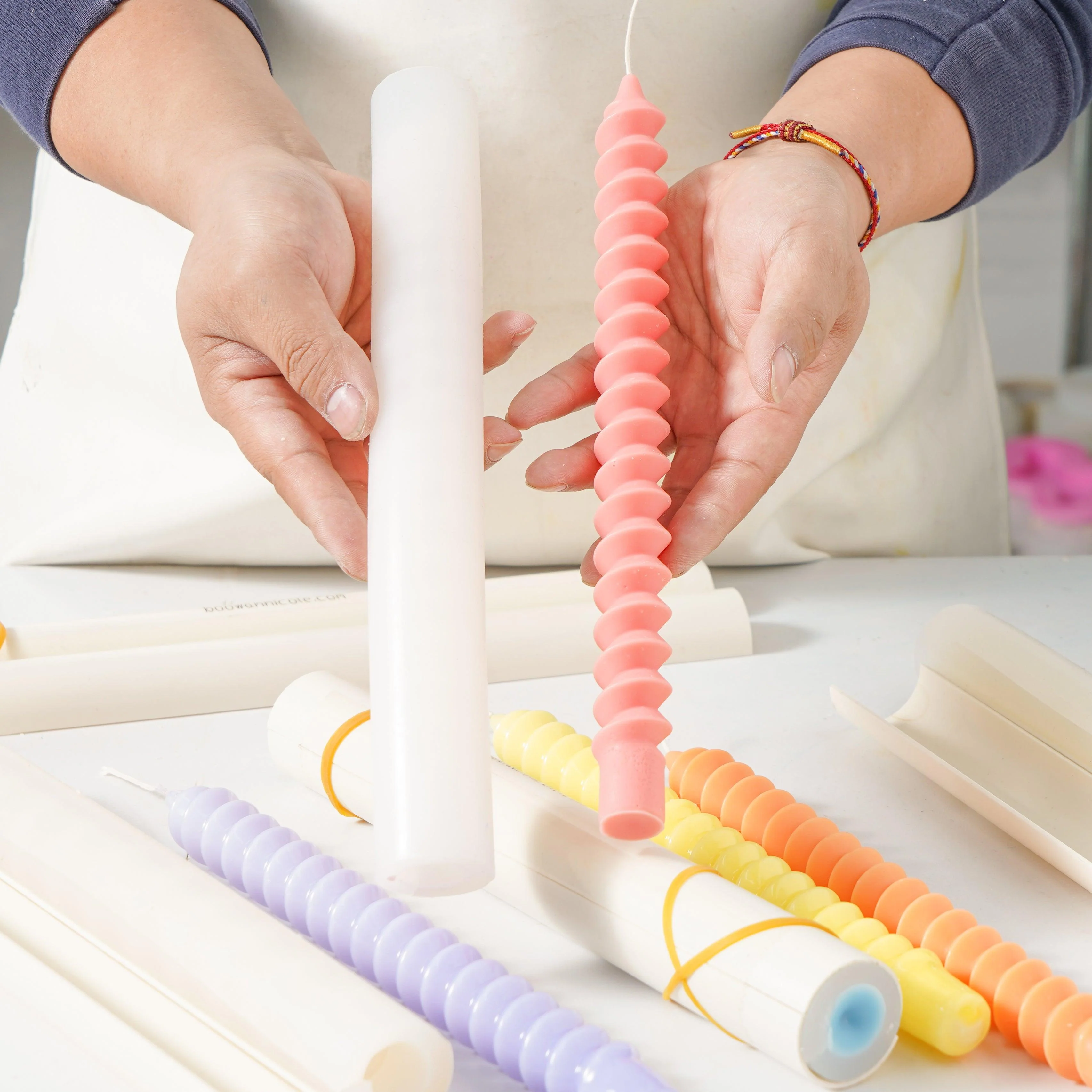 Naturally Spiral Long Taper Candle Silicone Mould - Image 3