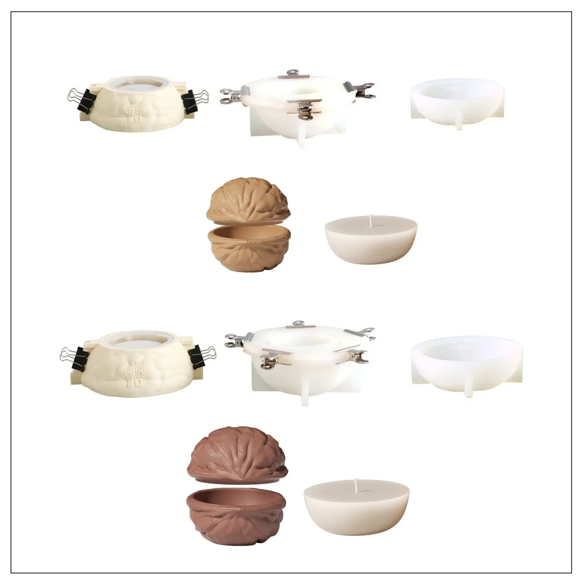 Walnut Shell Candle Jar & Candle Refill Silicone Mold Collection - Image 12
