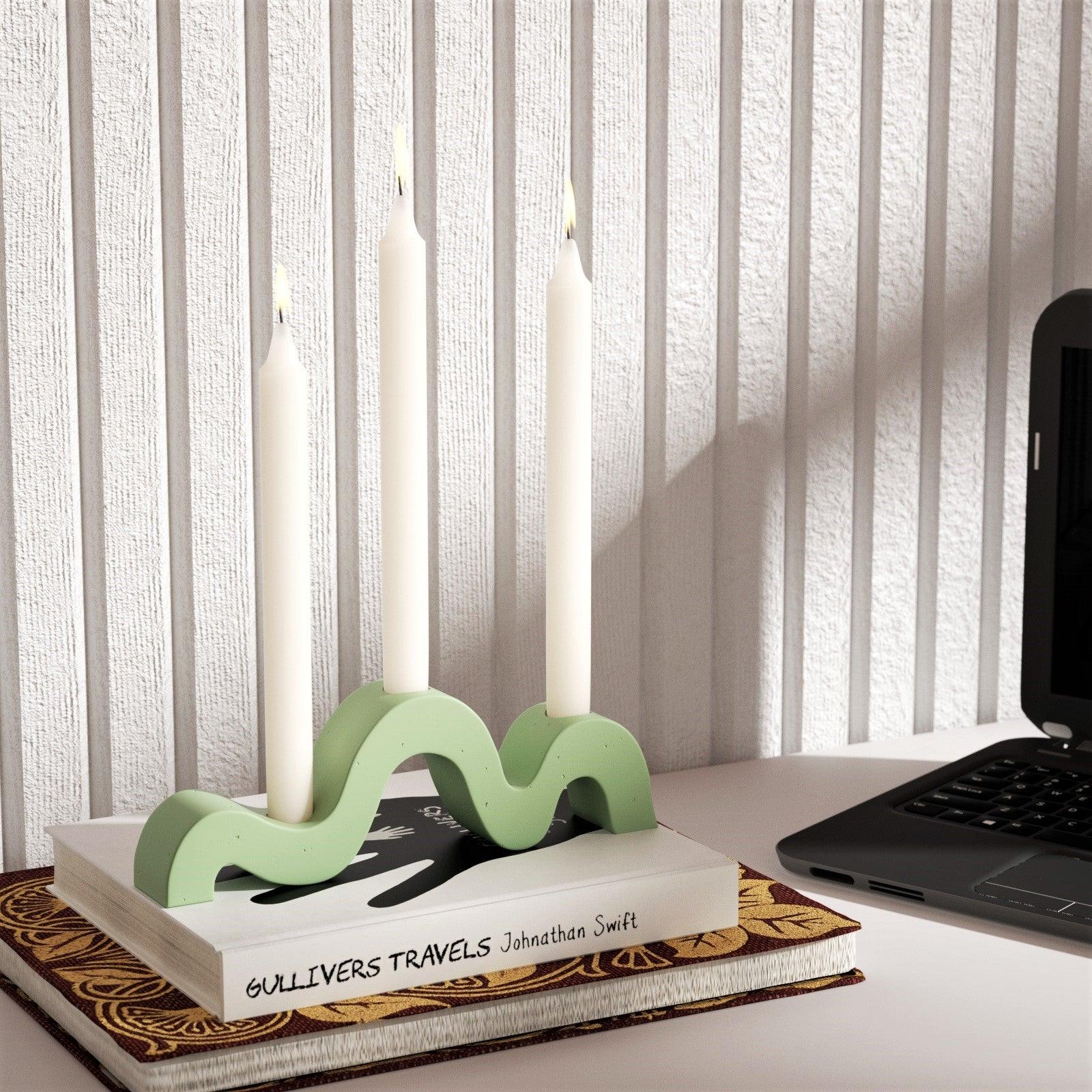 3-Holes Taper Candle Holder Silicone Mold - Image 3