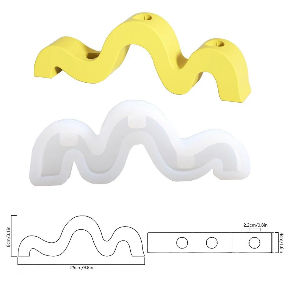 3-Holes Taper Candle Holder Silicone Mold - Image 9