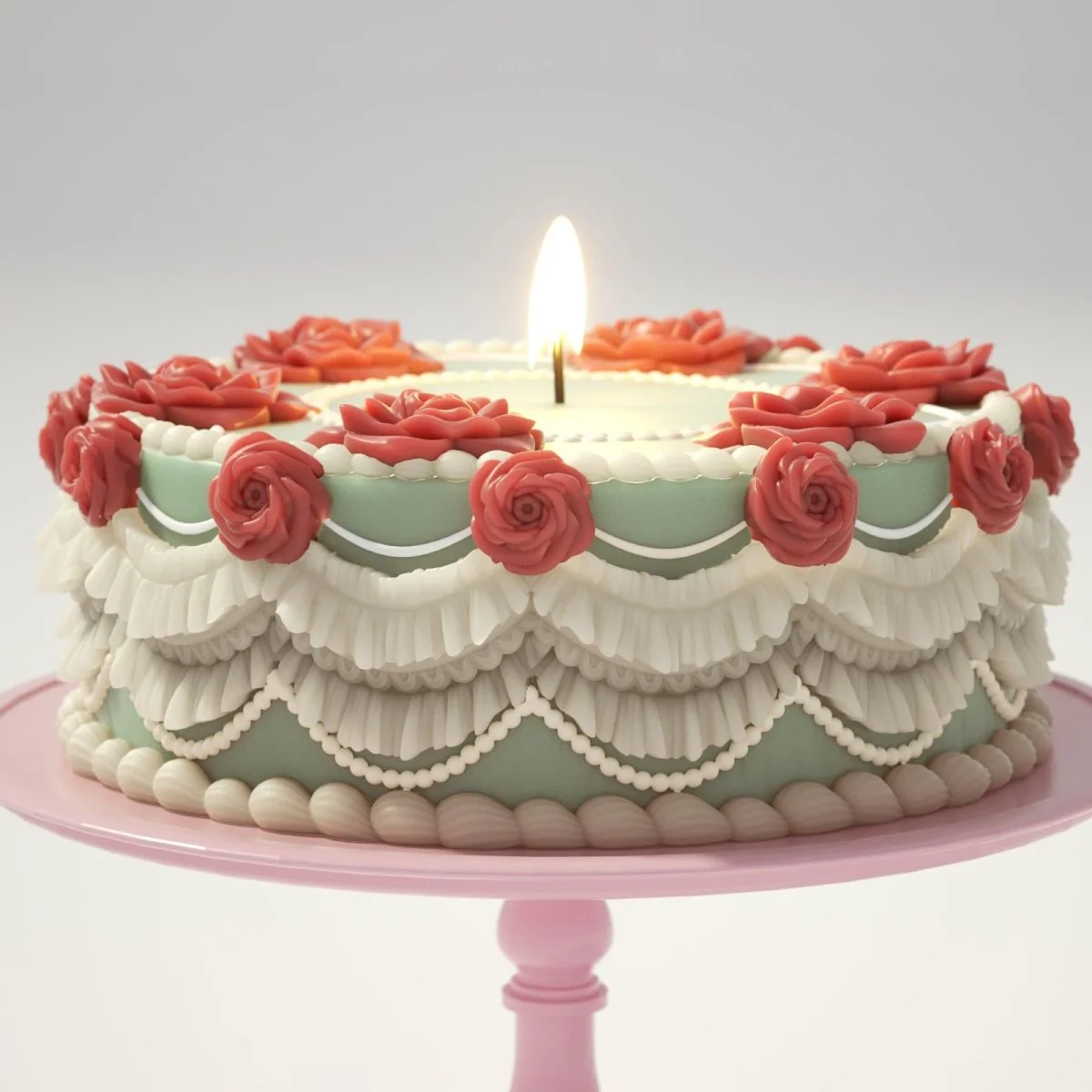 Floral Lace Wedding Cake Candle Silicone Mold - Image 8