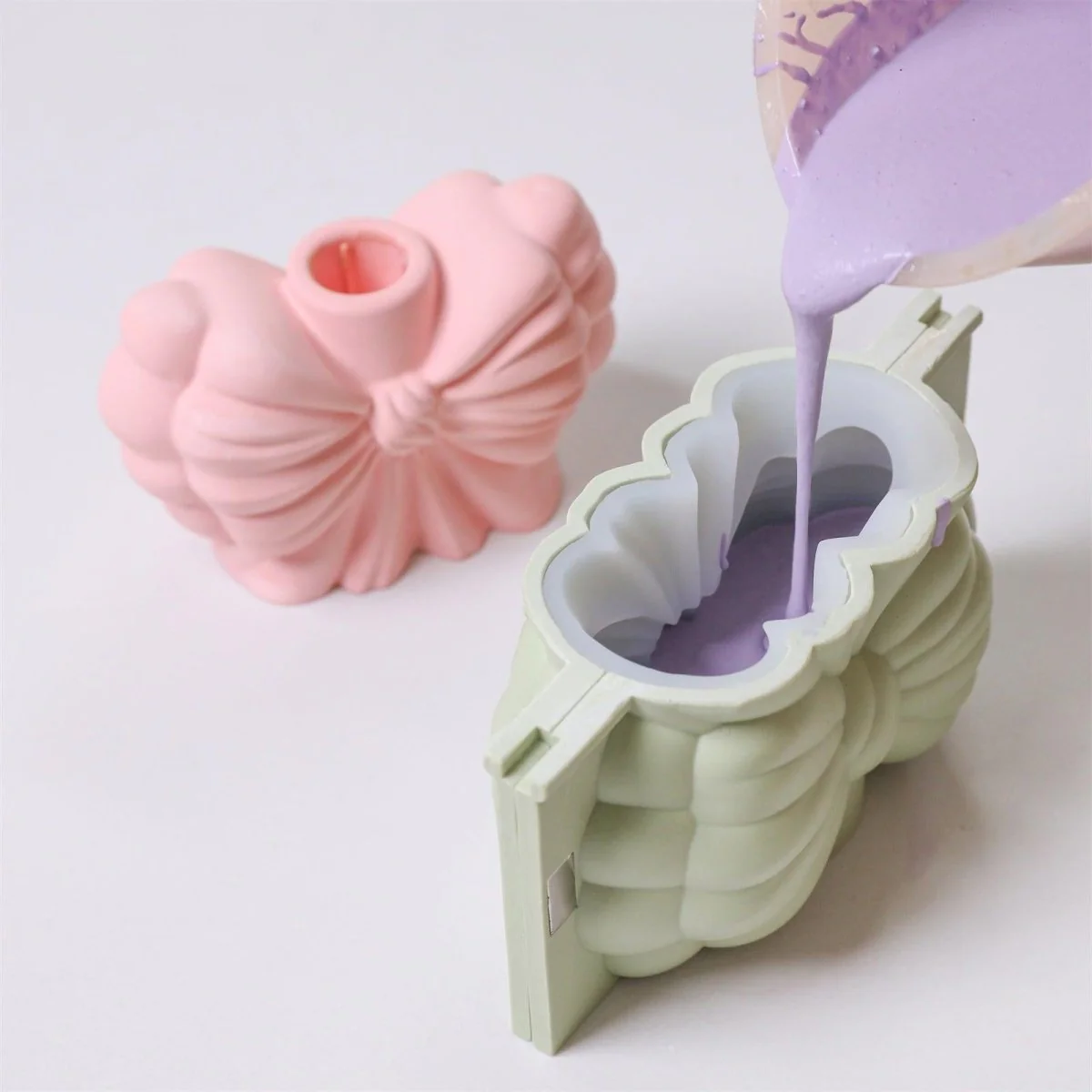 Whimsy Bow Candle Holder Silicone Mold - Image 4