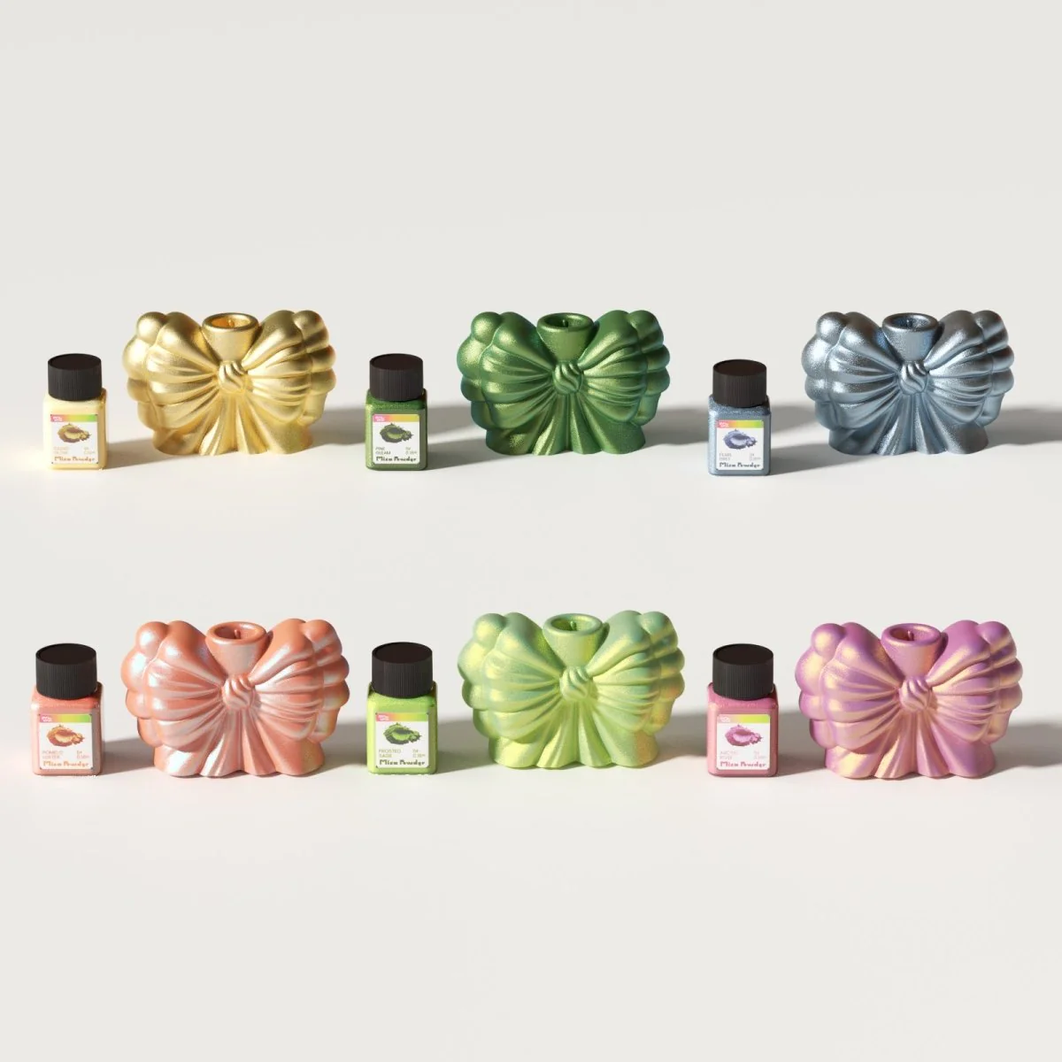 Whimsy Bow Candle Holder Silicone Mold - Image 8