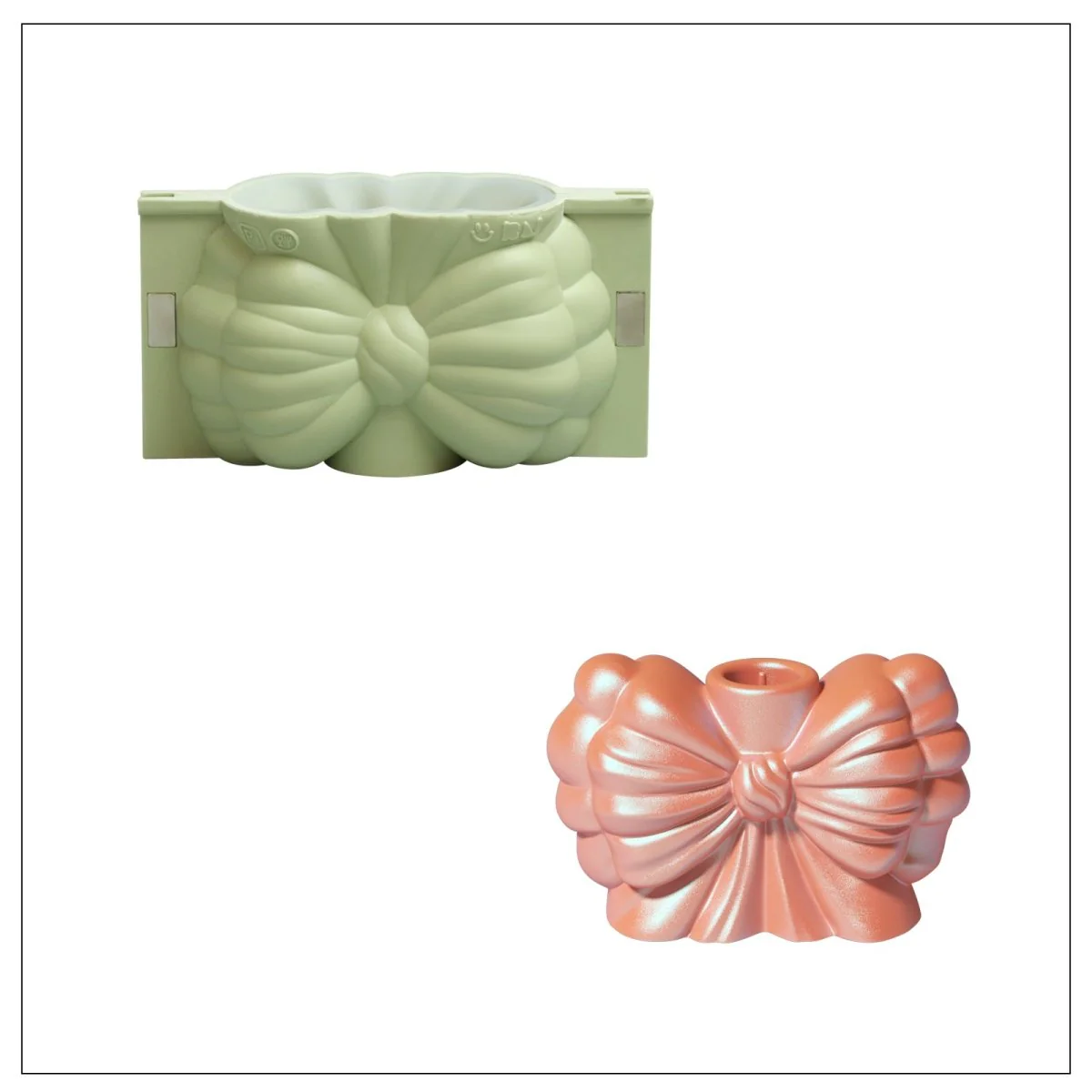 Whimsy Bow Candle Holder Silicone Mold - Image 9