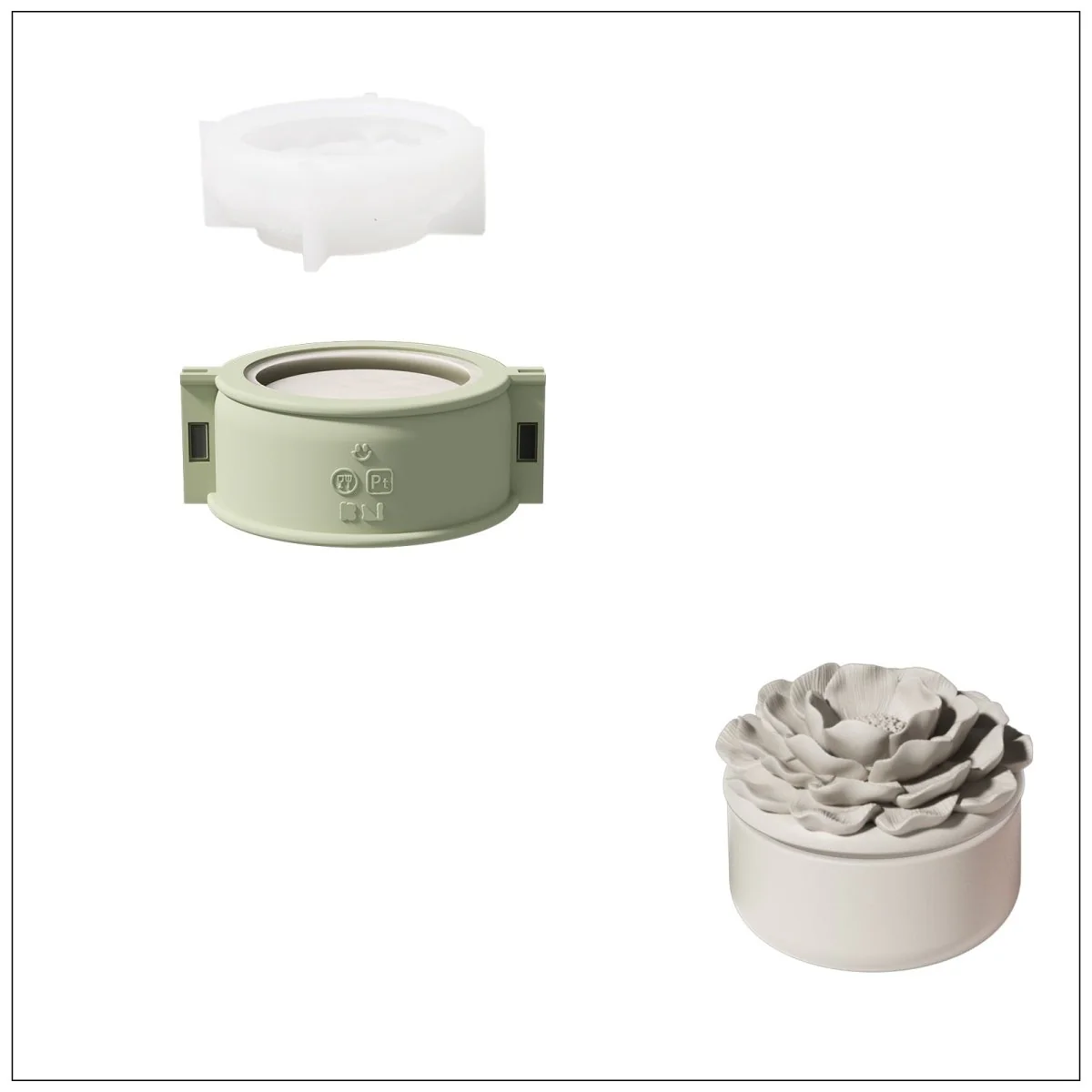 Whispers of Camellia Low Candle Jar Silicone Mold & Candle Refill Silicone Mold - Image 14